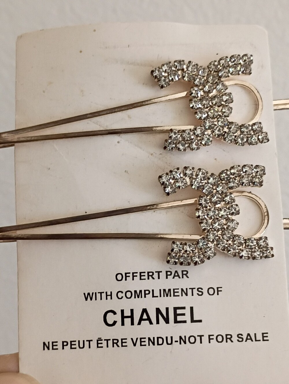 NEW Chanel Swarovski Crystal Barrettes (Set Of 2)